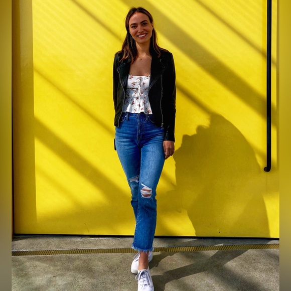 All Saints Dalby Leather Biker Jacket - Picture 1 of 9